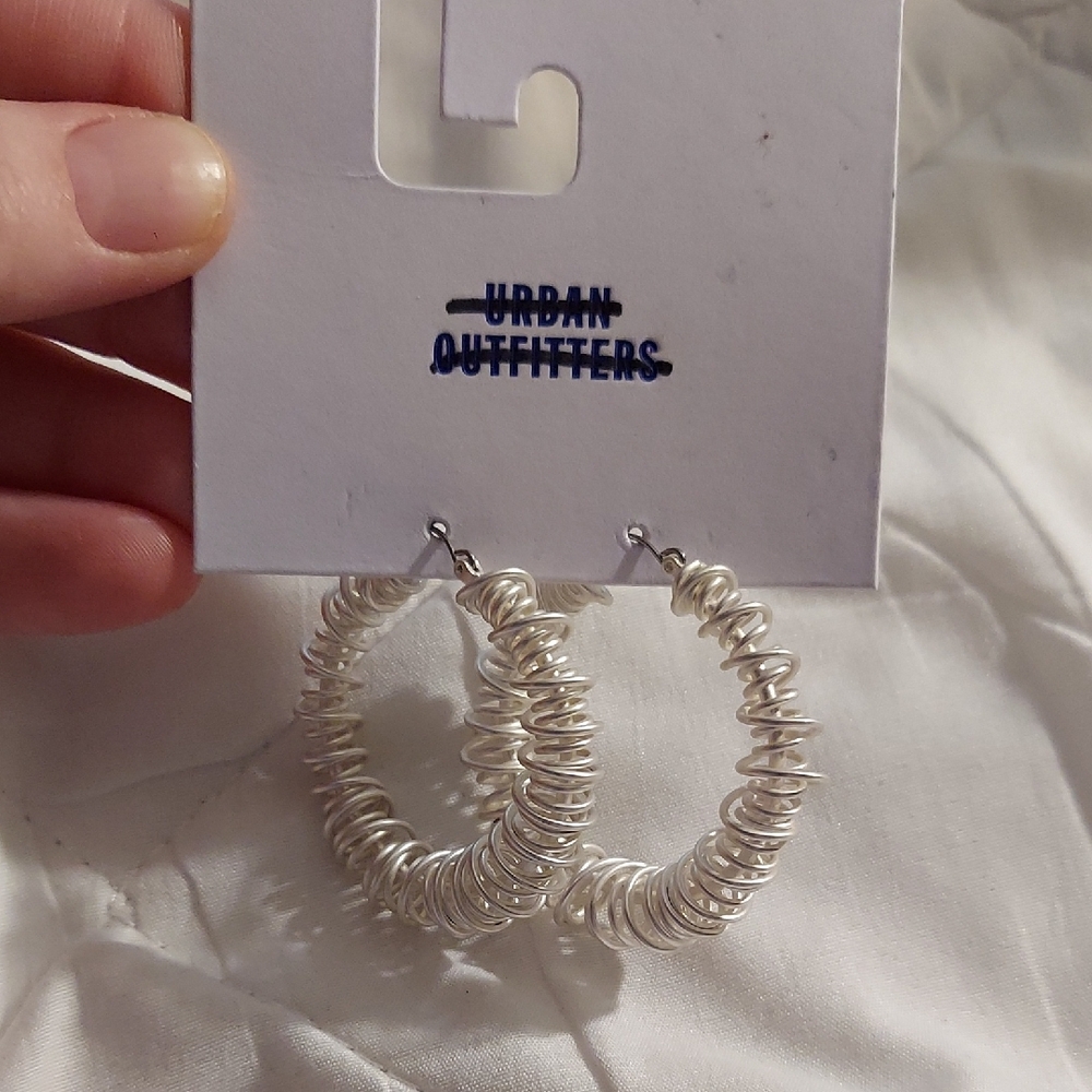 Urban Outfitters Silver Coil Hoop Earrings